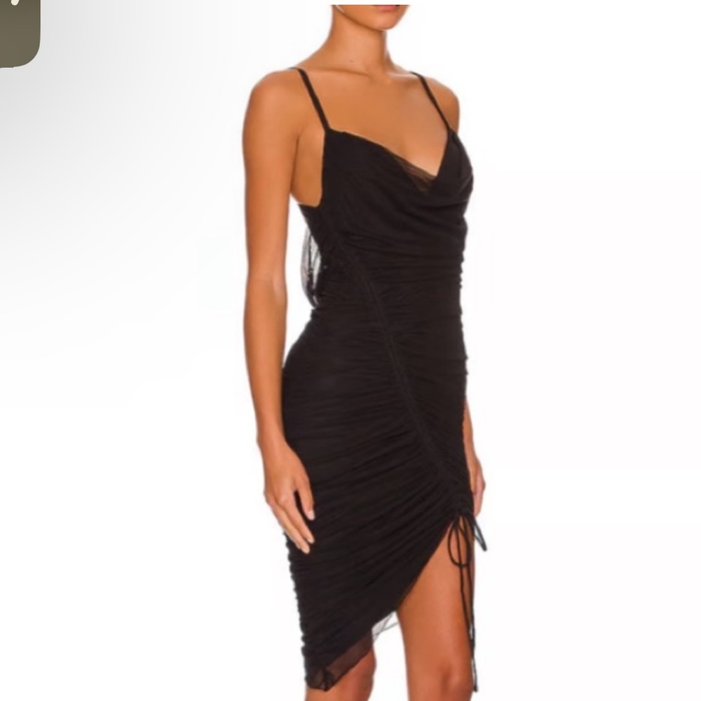 Simkhai Black Trixie ruched dress NWT